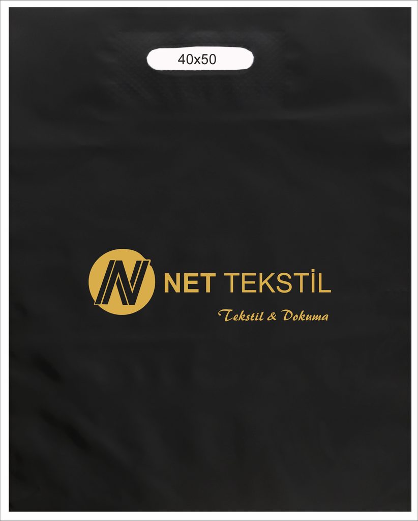 Tekstil Logolu Baskılı Mağaza Poşeti